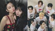Lisa e Jennie, do BLACKPINK, e ENHYPEN - Reprodução Instagram/jennierubyjane/BELIFT