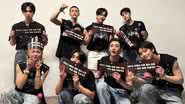Foto divulgada pós-show do Stray Kids no Brasil - Reprodução/JYP Entertainment