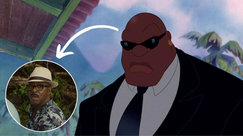 Cobra Bubbles na animação e no live-action de 'Lilo e Stitch' - Reprodução/Disney