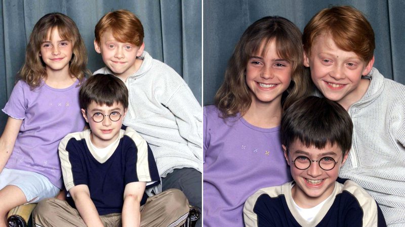 Elenco de Harry Potter durante o anúncio no ano 2000 - Dave Hogan/Getty Images