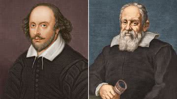 O dramaturgo William Shakespeare e o cientista Galileu Galilei - Stock Montage/Getty Images