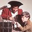 Robert Newton e Bobby Driscoll para o filme 'A Ilha do Tesouro' (1950)