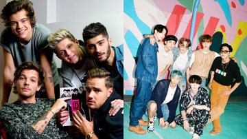 Integrantes do One Direction e do BTS - Karwai Tang/WireImage/GettyImages/BIGHIT MUSIC