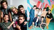 Integrantes do One Direction e do BTS - Karwai Tang/WireImage/GettyImages/BIGHIT MUSIC