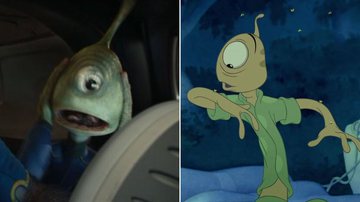 Pleakley no live-action e na animação de 'Lilo e Stitch' - Reprodução/Disney