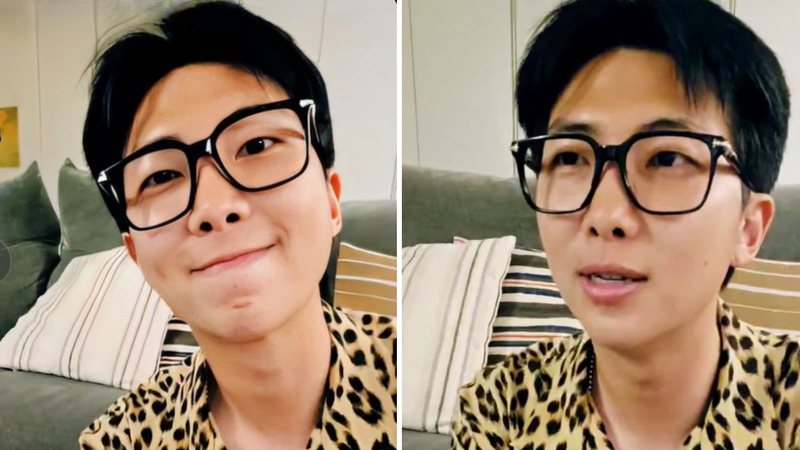 RM, do BTS, em live no Weverse - Reprodução/Weverse