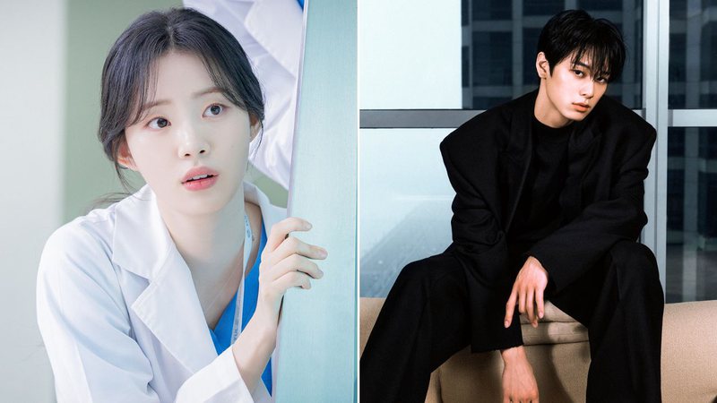 Atriz Shin Si A em 'Resident Playbook' e Juyeon, do THE BOYZ, para o álbum 'Unexpected' - Divulgação/tvN/ONE HUNDRED