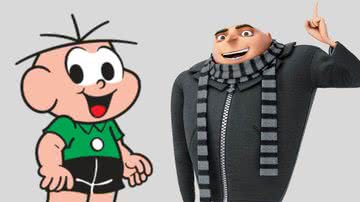 Cebolinha, personagem de 'Turma da Mônica' e Gru, de 'Meu Malvado Favorito' - Reprodução/Maurício de Sousa Produções/Universal Pictures