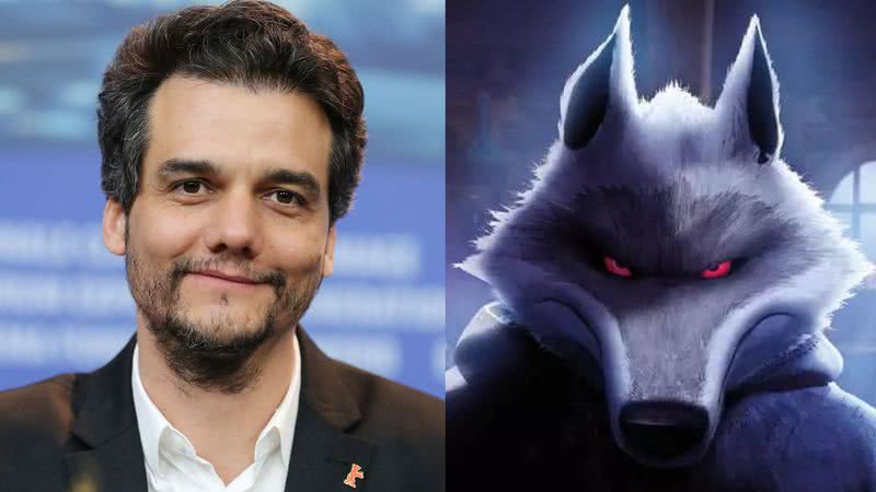 Wagner Moura e Lobo Mau, personagem de 'Gato e botas 2: O Último Pedido' - Divulgação/ Universal Pictures/ Getty Images