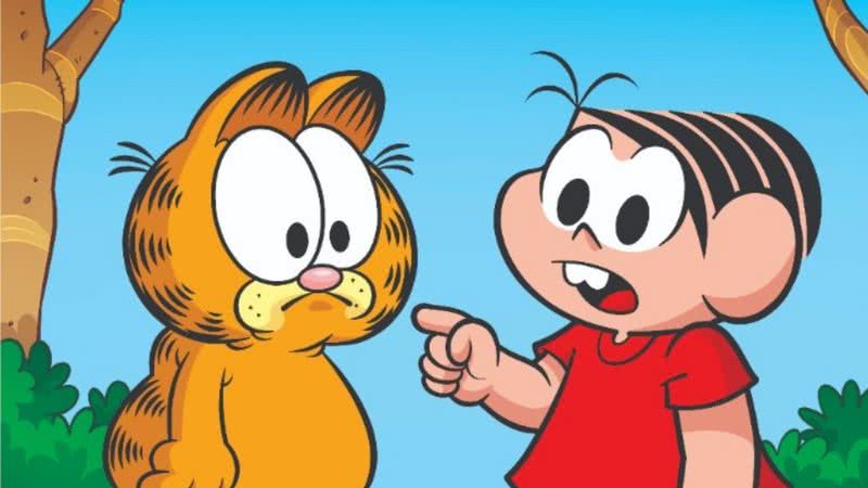 Imagem da HQ do encontro de Turma da Mônica e Garfield - Divulgação/Panini