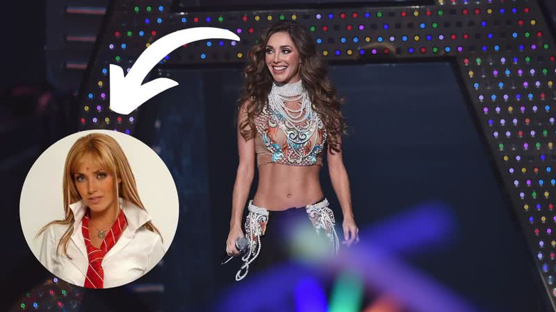 Anahí durante o Univision's Premios Juventud 2015 e na novela 'Rebelde' - Rodrigo Varela/Getty Images e Divulgação/Televisa