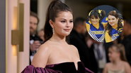 Selena Gomez no tapete vermelho do Golden Globe Awards e imagem da série 'Os Feiticeiros de Waverly Place' - GettyImges/ Amy Sussman/ Reprodução/ Disney Channel