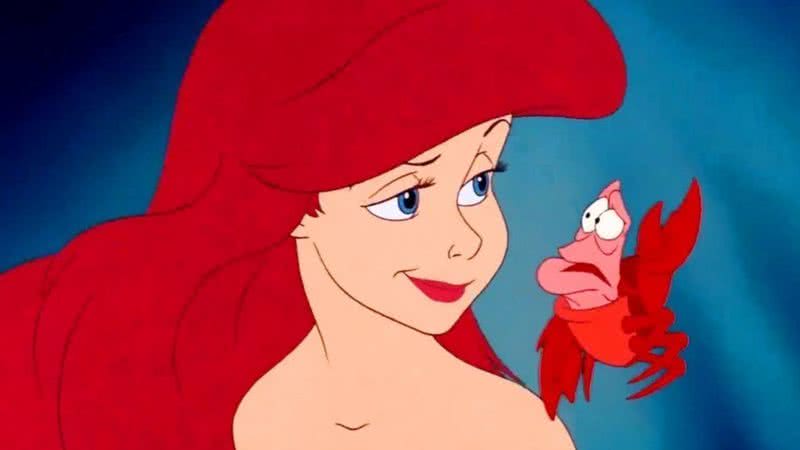 Ariel e Sebastião em cena de 'A Pequena Sereia' (1989) - Divulgação/Disney