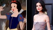 Branca de Neve da animação de 1937 e Rachel Zegler, atriz que dará vida a princesa no live-action - Reprodução/Disney/ GettyImages/ Frazer Harrison