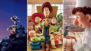 Imagens promocionais de "WALL-E", "Toy Story" e “Ratatouille” - Divulgação/ Pixar