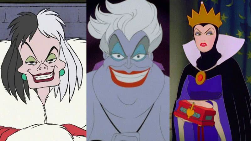 Cruella, Úrsula e Rainha Má, vilãs da Disney - Divulgação/Disney