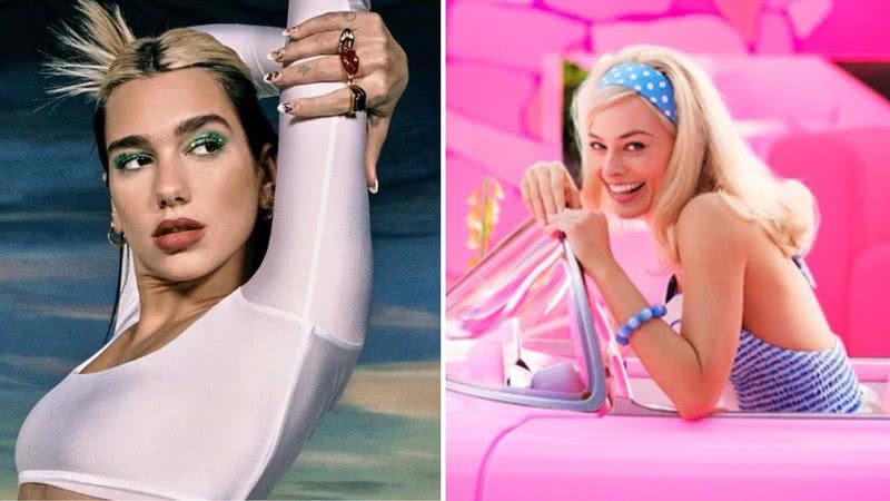 Imagem promocional do álbum "Club Future Nostalgia" da Dua Lipa e primeira imagem de "Barbie"(2023) - Divulgação/ Warner