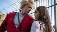 Rachel Zegler como Lucy Gray e Tom Blyth como Snow em 'A Cantiga dos Pássaros e das Serpentes' - Reprodução/Lionsgate