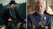 Tom Blyth em 'Billy the Kid' e Donald Sutherland como Snow em 'Jogos Vorazes' - Divulgação/Epix/Lionsgate