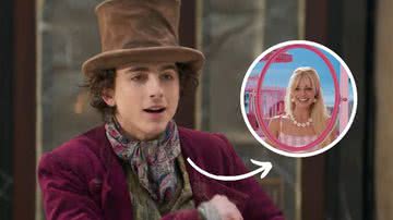 Cenas de "Wonka" e "Barbie" - Reprodução/ Warner Bros.