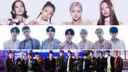 BLACKPINK, BTS e SEVENTEEN - Divulgação/YG Entertainment/BigHit Music/Pledis Entertainment