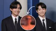 Jungkook e V, do BTS - Kevin Dietsch/Getty Images e Reprodução/Instagram/thv