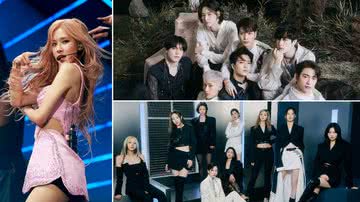 Rosé, do BLACKPINK e membros do GOT7 e TWICE - Getty Images/Reprodução/JYP Entertainment