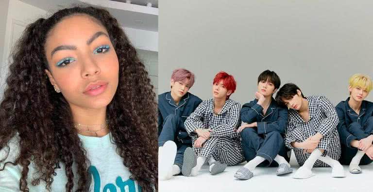 Any Gabrielly e o grupo de k-pop TOMORROW x TOGETHER - Divulgação/Instagram/BigHit Entertainment