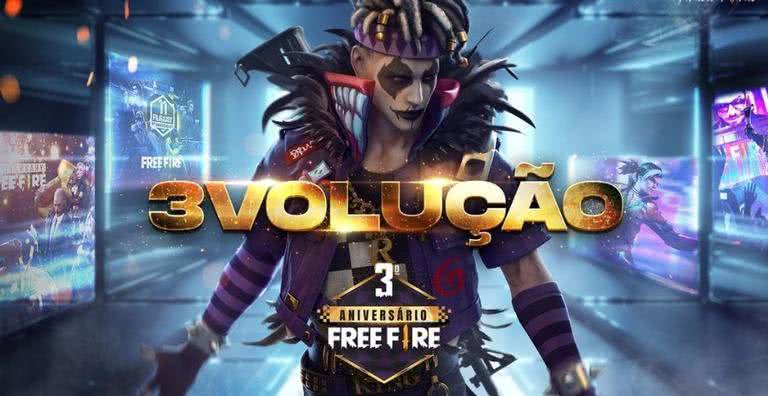 Imagem promocional da atualização 3VOLUÇÃO de Free Fire - Divulgação/Garena