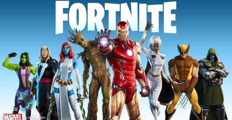 Imagem promocional da parceria com a Marvel no Fortnite - Divulgação/Epic Games