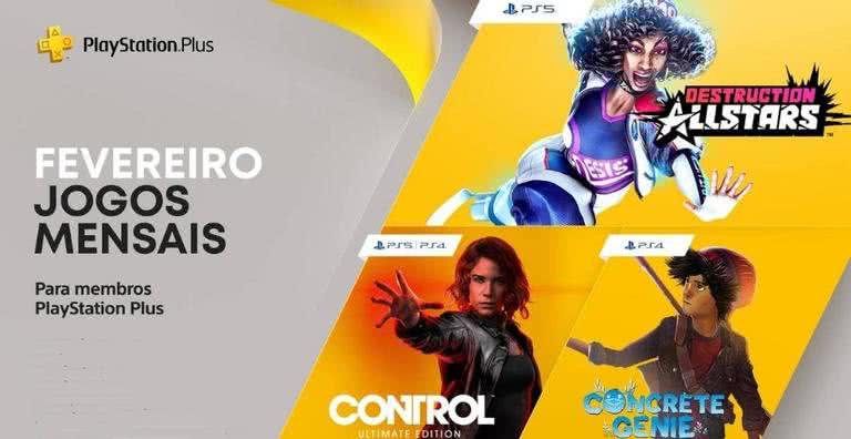 Imagem promocional dos jogos gratuitos da PS Plus de fevereiro - Divulgação/Sony/PlayStation