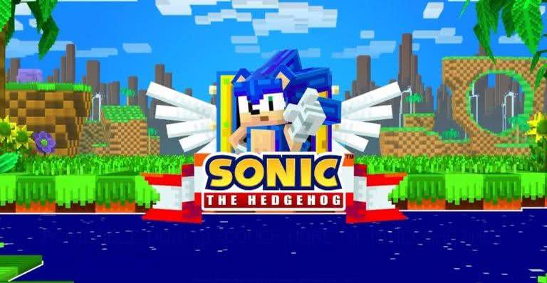Imagem promocional da DLC do Sonic no Minecraft - Divulgação/SEGA