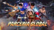 Imagem promocional da parceria entre Free Fire e Street Fighter V - Divulgação/Garena