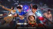 Imagem promocional da parceria entre Free Fire e Street Fighter V - Divulgação/Garena