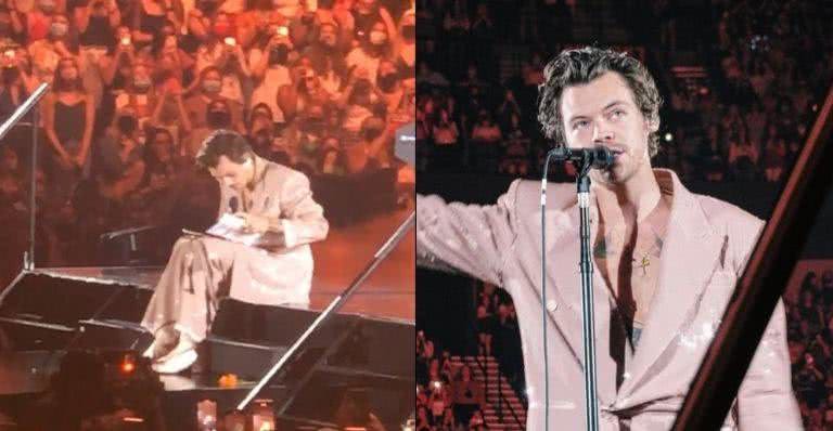 Harry Styles faz 'chá revelação' de fã durante show; confira - Reprodução/Twitter