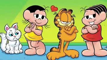 Imagem promocional do crossover entre Turma da Mônica e Garfield - Divulgação/Maurício de Sousa Produções