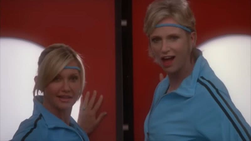 Olivia Newton-John e Jane Lynch em Glee - Divulgação/FOX