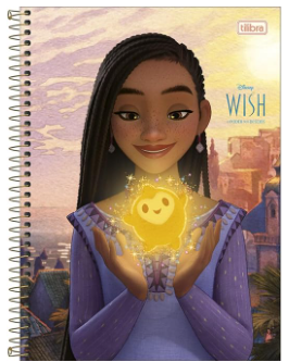 Caderno Espiral Capa Dura Universitário 1 Matéria Wish 80 Folhas Personagem com Estrela