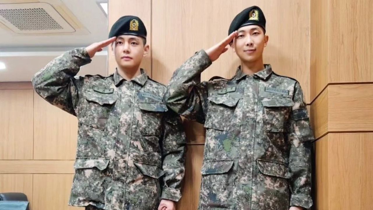Que horas acontece a dispensa militar de RM e V, do BTS?