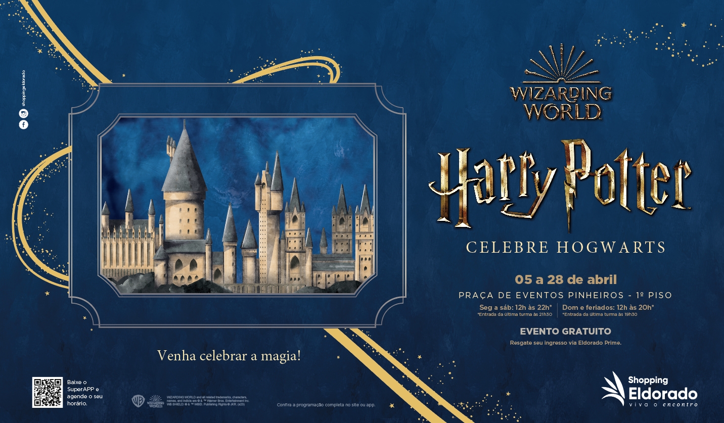 Informações sobre a exposição 'Harry Potter: Celebre Hogwarts' no Shopping Eldorado