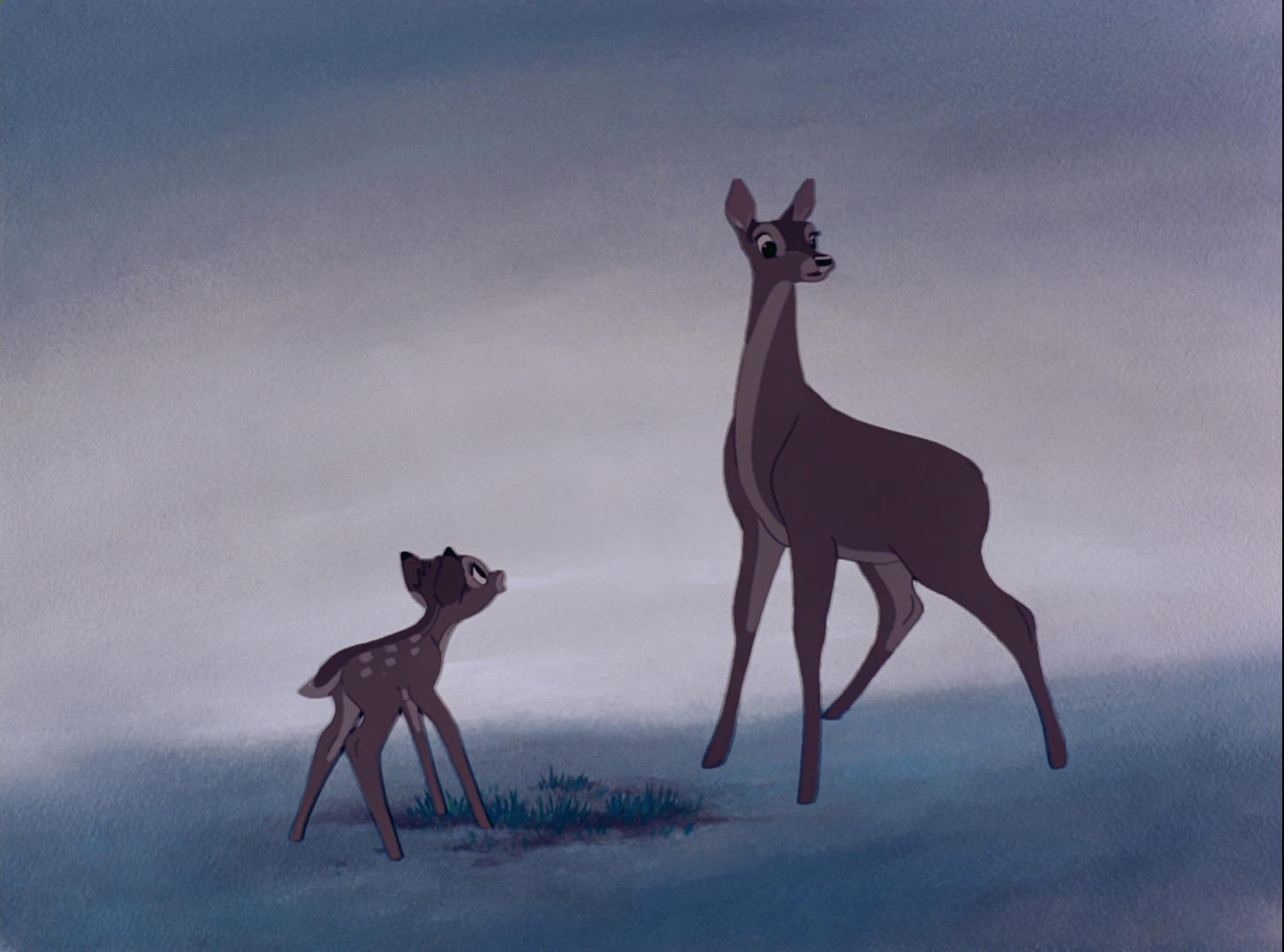 Bambi e sua mãe em 'Bambi' (1942)