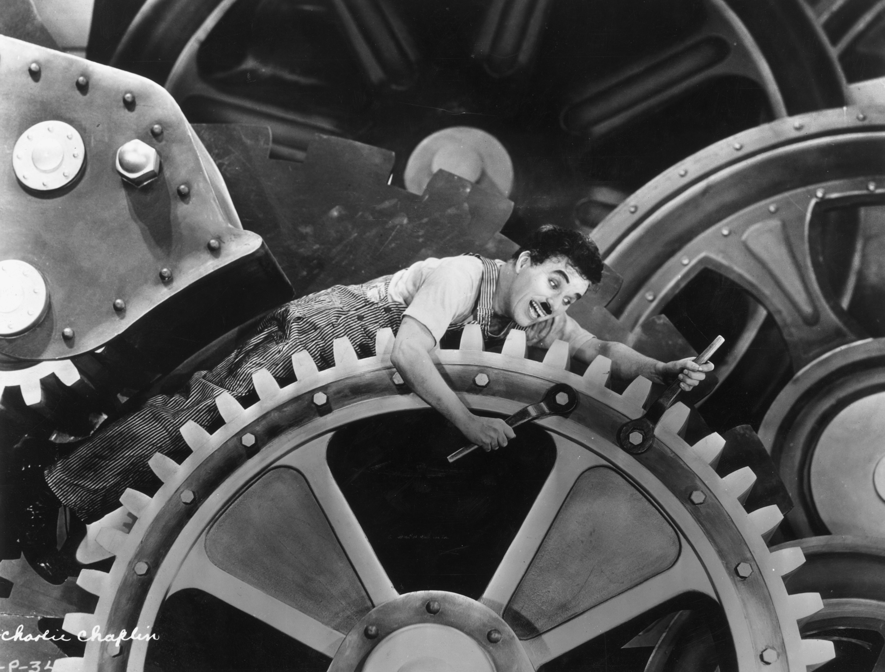 Charlie Chaplin em 'Tempos Modernos'