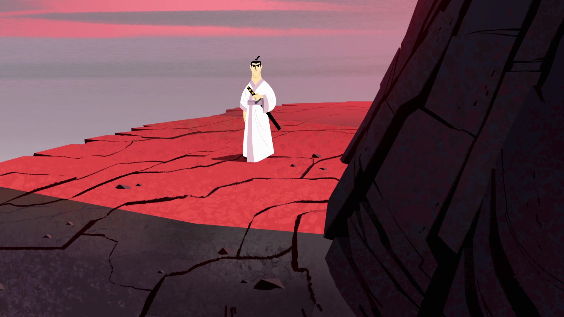 Samurai Jack usando uma obi