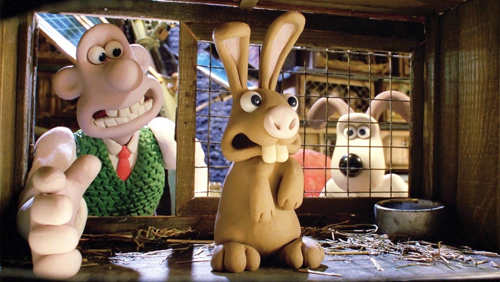 Cena da animação 'Wallace & Gromit — A Batalha dos Vegetais' (2005)