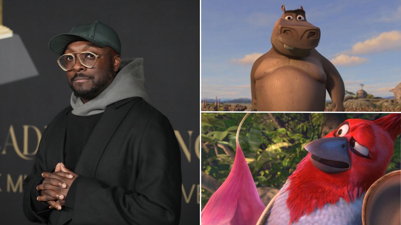 Will.i.am e os personagens Moto Moto e Pedro