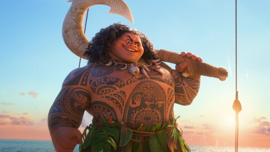 Maui em cena de "Moana 2"