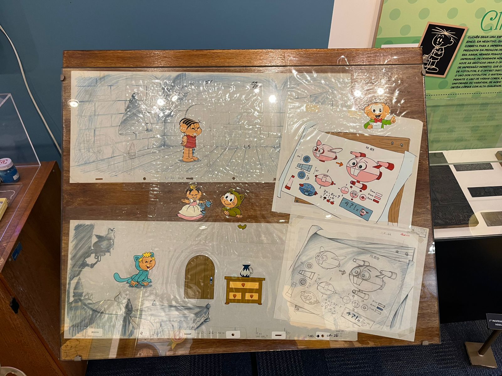 Parte da exposição na Mauricio de Sousa Produções