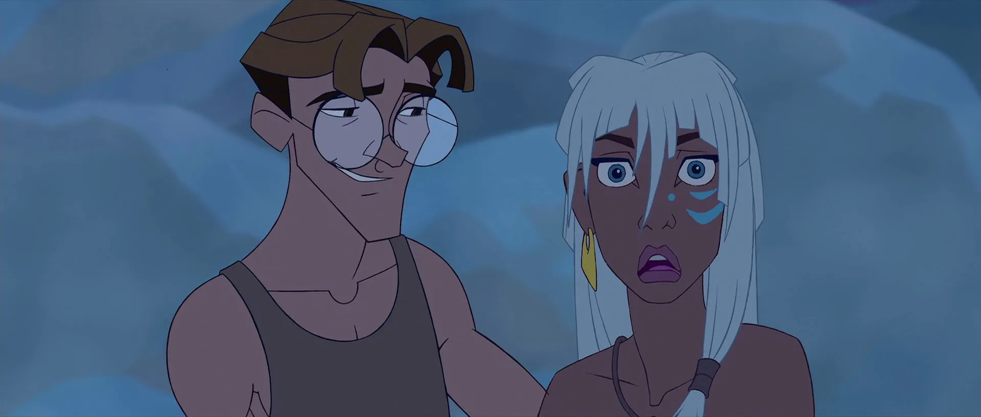 Milo e Kida em 'Atlantis: O Reino Perdido' (2001)
