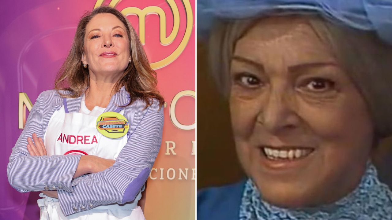 Andrea Noli e Angelines Fernández como Dona Clotilde, a Bruxa do 71
