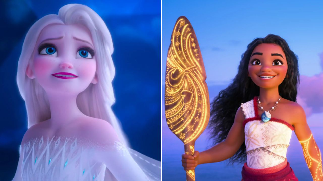 Cenas de 'Frozen 2' (2019) e 'Moana 2' (2024)
